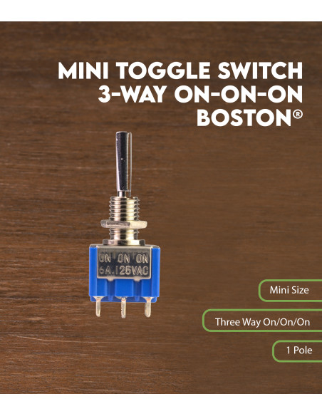 Mini toggle switch 3-way on-on-on Boston® | Maderas Barber