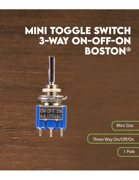 Mini commutateur 3 positions on-off-on Boston®