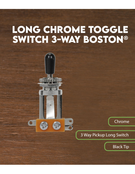 Sélecteur long 3 positions chromé Boston®