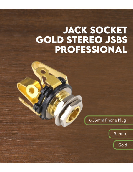 Jack Socket Gold Stereo JSBS professional