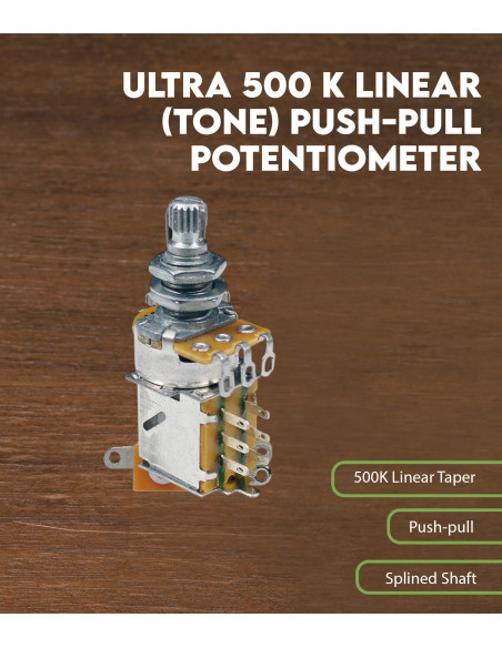 Ultra 500 K linear (tone) push-pull potentiometer | Maderas Barber