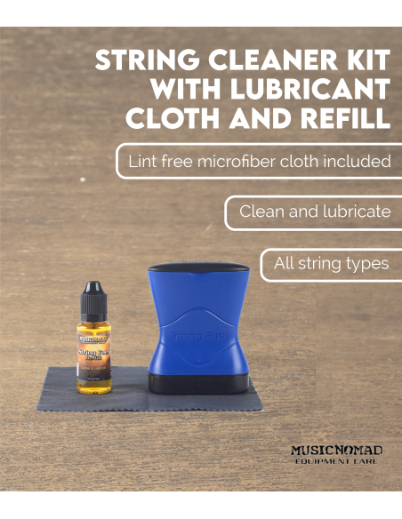 String cleaner kit with lubricant, cloth and refill | Maderas Barber