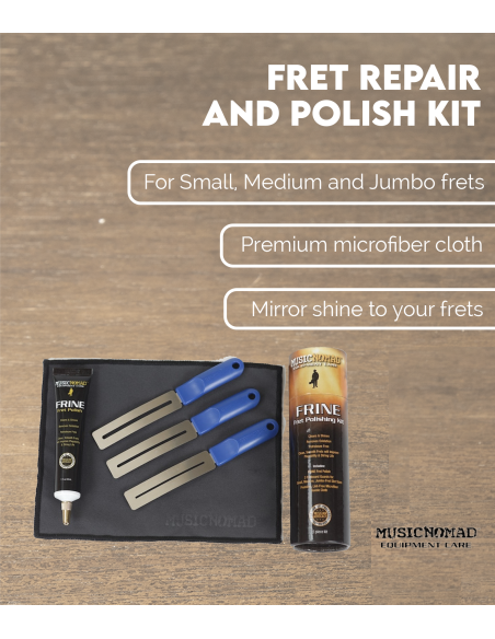 Características  Kit reparador y pulimento para trastes