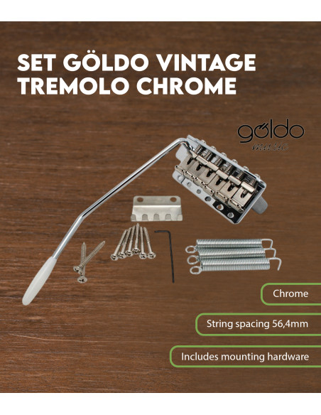Set Göldo vintage tremolo Chrome