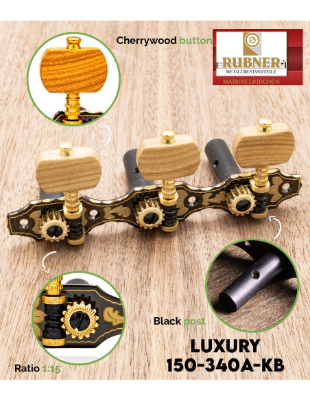 Mécanique Rubner Luxury 150-340a-KB pour Guitare Classique | Maderas Barber