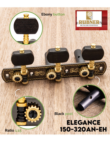Clavijero Rubner Elegance 150-320a-N-EH Guitarra Clásica | Maderas Barber