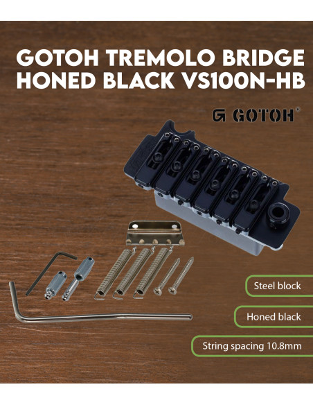 Características Puente Tremolo Gotoh Negro Pulido VS100N-HB