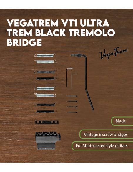 Vega-Trem VT1 Ultra Trem Black Tremolo Bridge