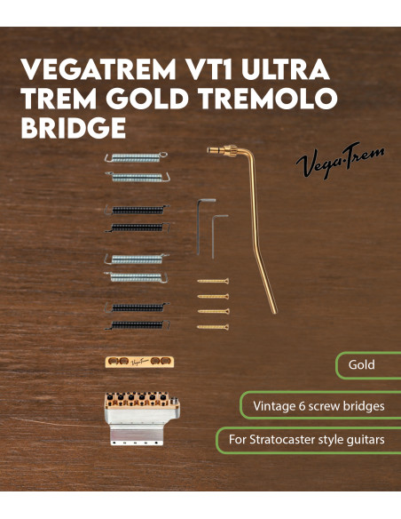 Vega-Trem VT1 Ultra Trem Gold Tremolo Bridge