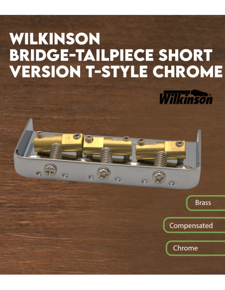 Pont pour guitare électrique Wilkinson Style-T court Chrome.