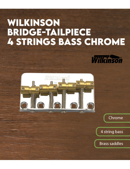 Wilkinson bridge-tailpiece 4 Strings Bass Chrome