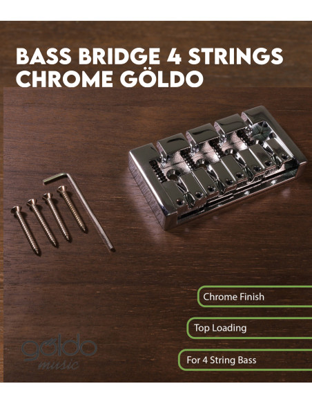 Bass Bridge 4 Strings Chrome Goldo