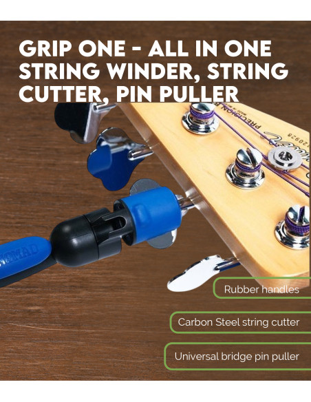 All in ONE String Winder, String Cutter, Pin Puller | MUSIC NOMAD GRIP ONE
