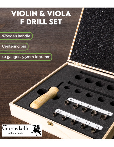 Guardelli F-Hole Drill Set for Violin and Viola | Maderas Barber