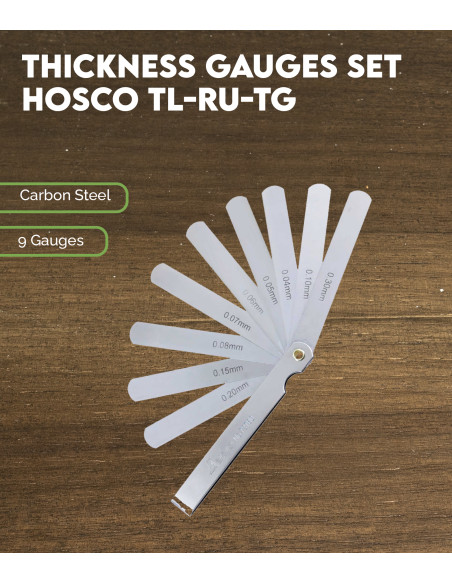 Características Juego de Galgas de diferentes espesores Hosco TL-RU-TG