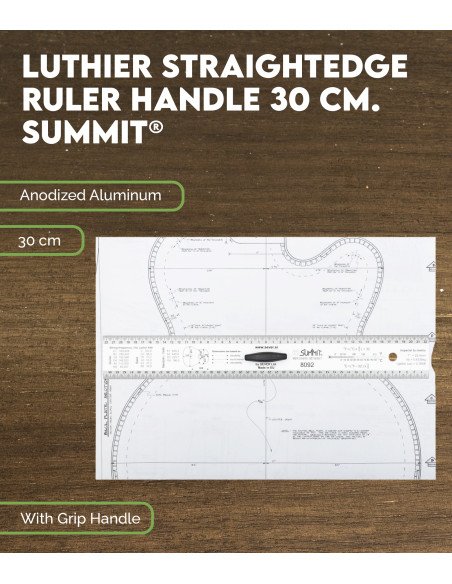 Buy Luthier Straightedge ruler handle 30 cm. SUMMIT®
