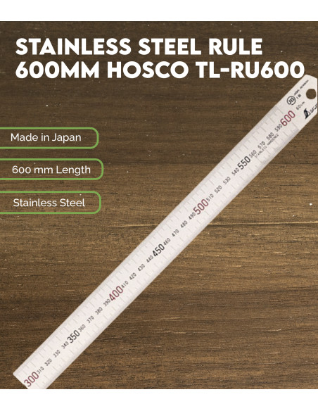 Règle en Acier Inoxydable Hosco 600mm| Maderas Barber