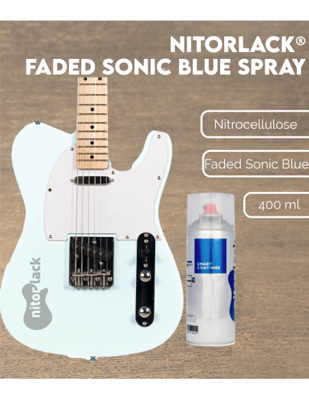Nitorlack® Faded Sonic Blue Nitrocellulose Lacquer Spray | Maderas Barber
