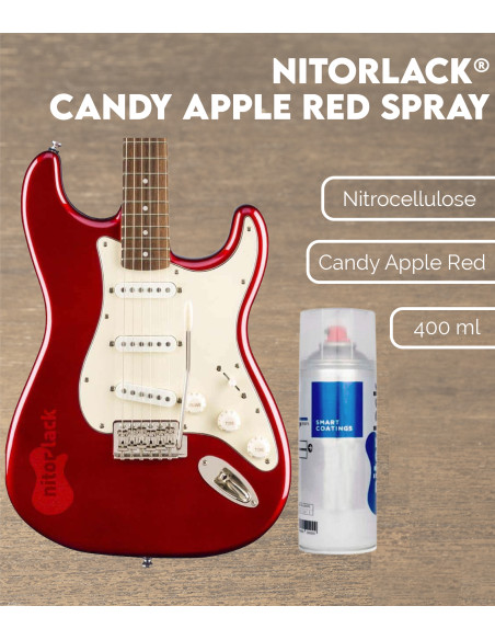 Nitorlack® Candy Apple Red Nitrocellulose Lacquer Spray | Maderas Barber