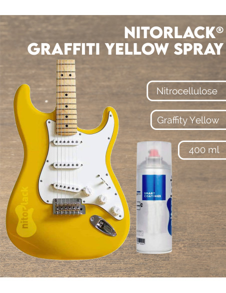Laque Nitrocellulosique Nitorlack® Graffiti Yellow Spray | Maderas Barber