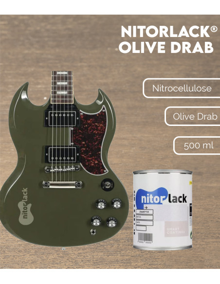 Laque Nitrocellulosique Nitorlack® Olive Drab 0.5l. | Maderas Barber