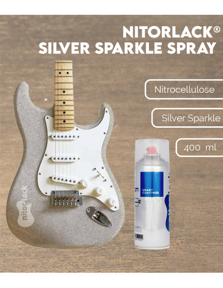 Nitorlack® Silver Sparkle Nitrocellulose Lacquer Spray | Maderas Barber
