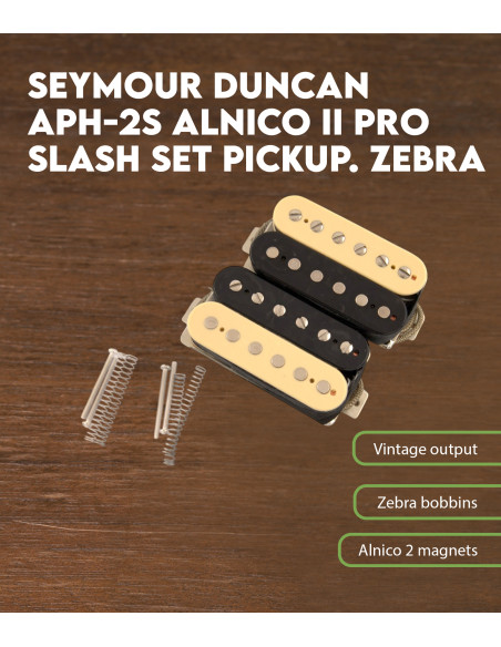 Características Set Pastillas Seymour Duncan APH-2S Alnico II Pro Slash. Zebra