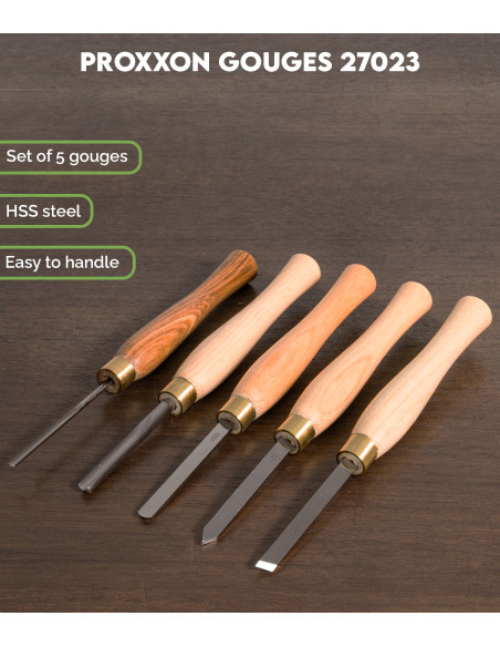 Set of 5 Proxxon Gouges 27023 | Maderas Barber