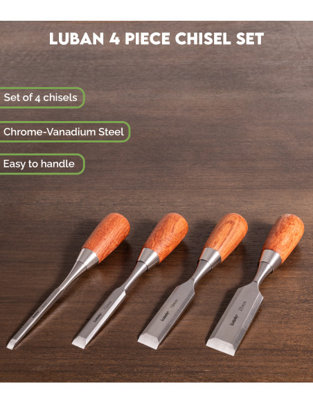 Luban 4 Piece Chisel Set | Maderas Barber