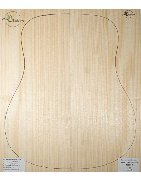Table en Épicéa des Alpes Nº 000032 Guitare Acoustique MB Exclusive