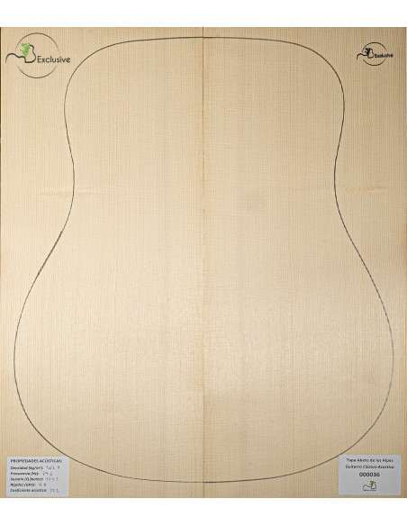 Alpine Spruce Classical/Acoustic Guitar Top MB Exclusive Nº 000036