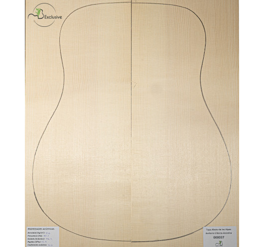 Tapa Abeto de los Alpes Nº 000037 Guitarra Clásica/Acústica MB Exclusive