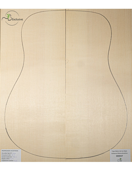 Tapa Abeto de los Alpes Nº 000037 Guitarra Clásica/Acústica MB Exclusive