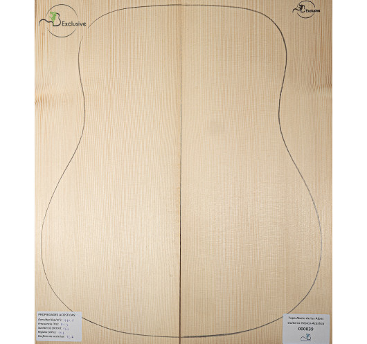 Table en Épicéa des Alpes Nº 000039 Guitare Acoustique MB Exclusive