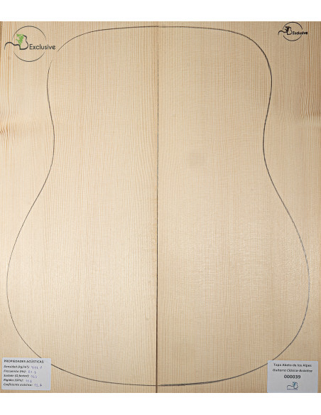 Table en Épicéa des Alpes Nº 000039 Guitare Acoustique MB Exclusive