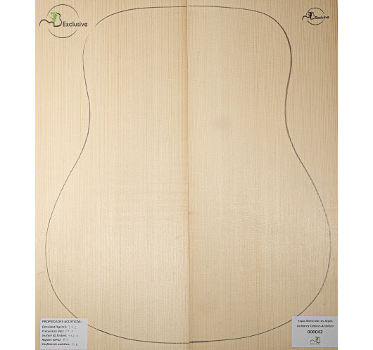 Table en Épicéa des Alpes Nº 000042 Guitare Acoustique MB Exclusive