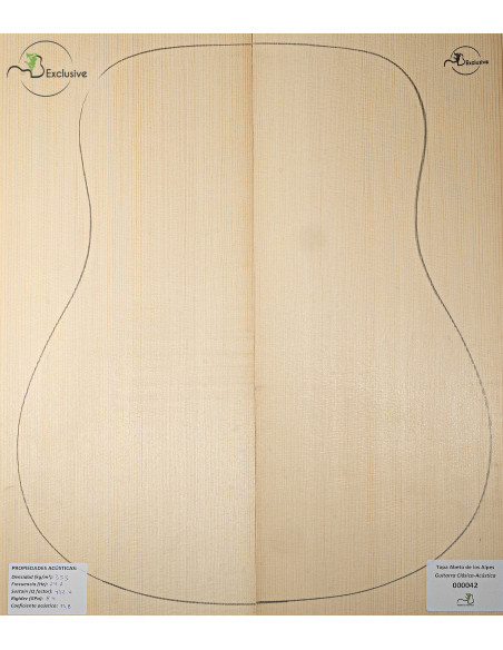 Tapa Abeto de los Alpes Nº 000042 Guitarra Clásica/Acústica MB Exclusive