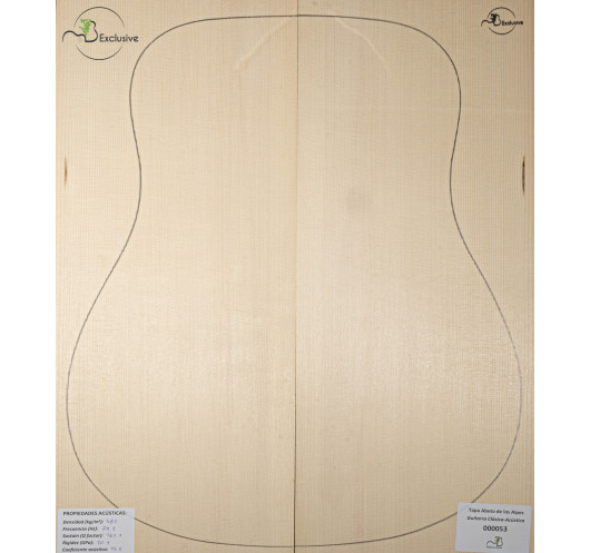 Table en Épicéa des Alpes Nº 000053 Guitare Acoustique MB Exclusive
