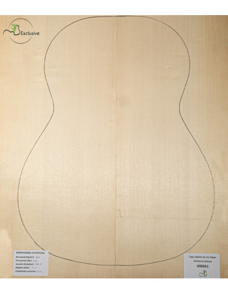 Alpine Spruce Classical Guitar Top MB Exclusive Nº 000061