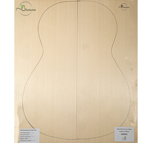 Table en Épicéa des Alpes Nº 000062 Guitare Classique MB Exclusive