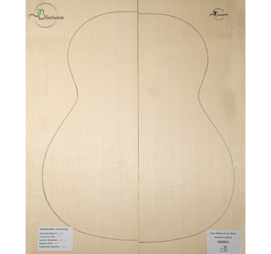 Tapa Abeto de los Alpes Nº 000063 Guitarra Clásica MB Exclusive