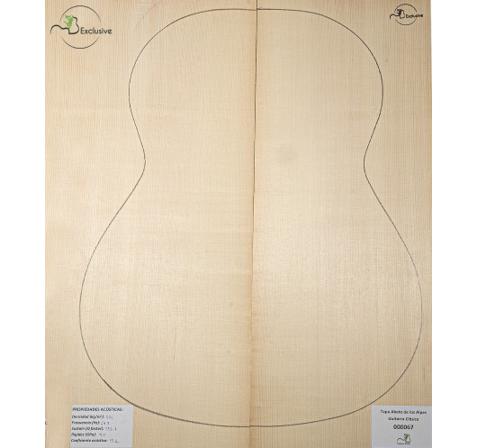 Tapa Abeto de los Alpes Nº 000067 Guitarra Clásica MB Exclusive