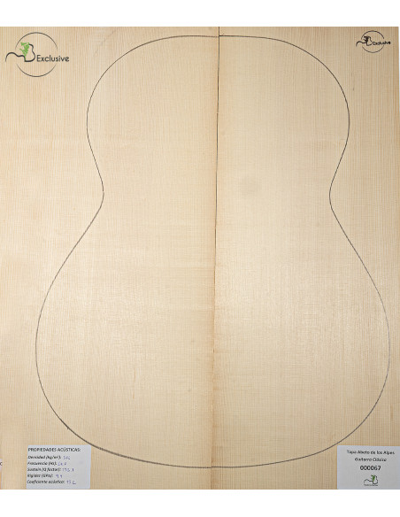 Alpine Spruce Classical Guitar Top MB Exclusive Nº 000067