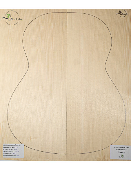Table en Épicéa des Alpes Nº 000070 Guitare Classique MB Exclusive