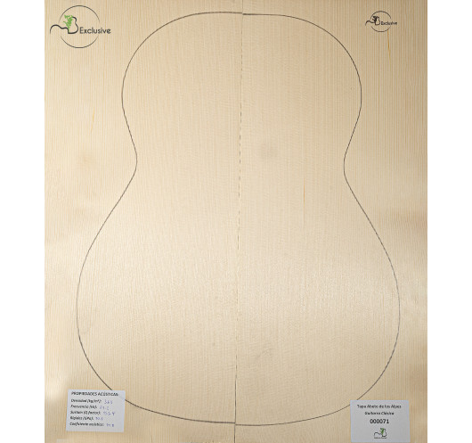 Table en Épicéa des Alpes Nº 000071 Guitare Classique MB Exclusive