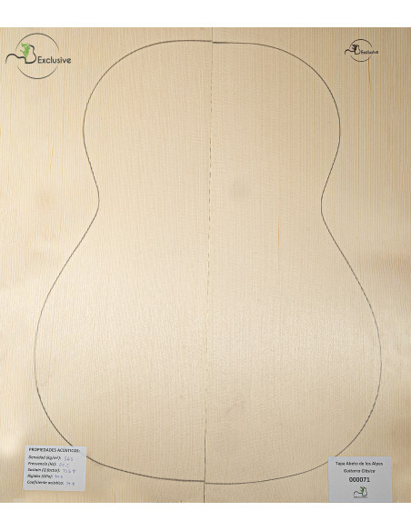 Tapa Abeto de los Alpes Nº 000071 Guitarra Clásica MB Exclusive