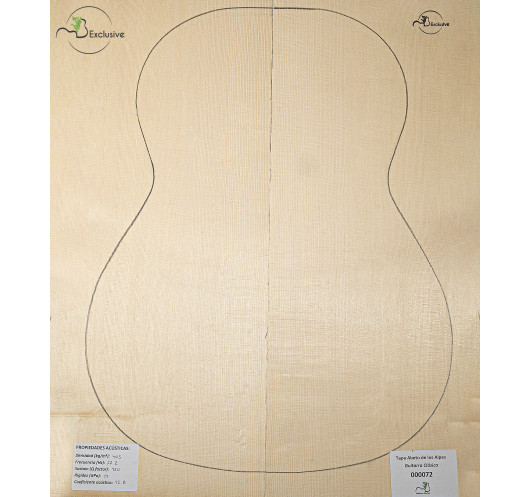 Tapa Abeto de los Alpes Nº 000072 Guitarra Clásica MB Exclusive