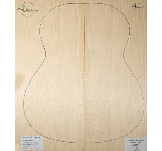 Tapa Abeto de los Alpes Nº 000074 Guitarra Clásica MB Exclusive