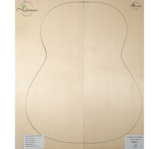 Tapa Abeto de los Alpes Nº 000077 Guitarra Clásica MB Exclusive