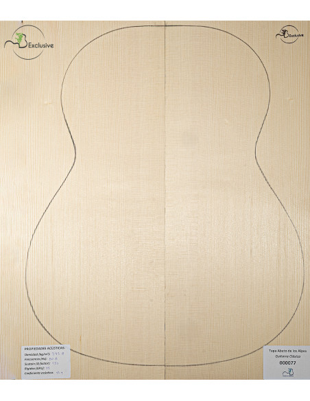 Table en Épicéa des Alpes Nº 000077 Guitare Classique MB Exclusive